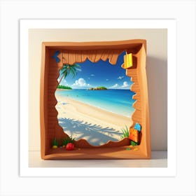 Default On The Beach 3 D Mosaic Painting Wall Art 0 Art Print