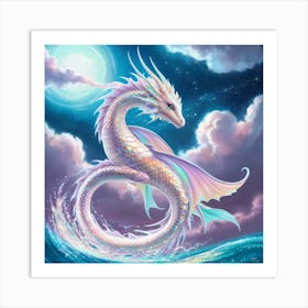 Dragon In The Ocean Art Print