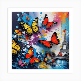 Butterflies In Paris 7 Art Print