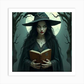 Flux Dev A Hauntingly Beautiful Illustration Of A Witch Shroud 1 Art Print