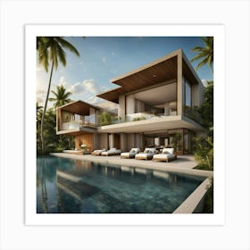 Modern Villa In The Tropics 1 Art Print