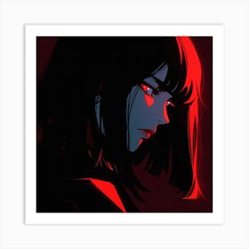 Girl With Red Eyes Art Print