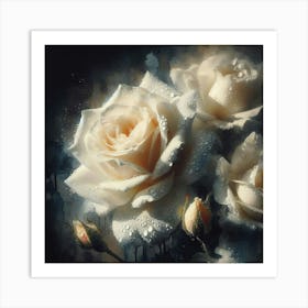 White Roses 1 Art Print