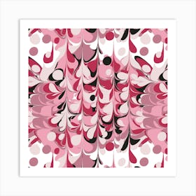 Pink And Black Marble Fluid Liquid Ink Drops Art Print