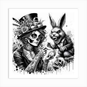 Dead Girl With Bunny Art Print