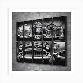 Black And White Cars 1 Art Print