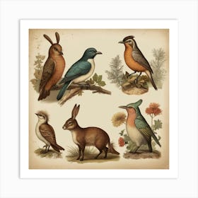 Default Default Vintage Animals For Defferent Seasons Aestethi 1 (2) Art Print