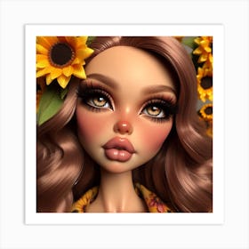 Sunflower Girl Art Print