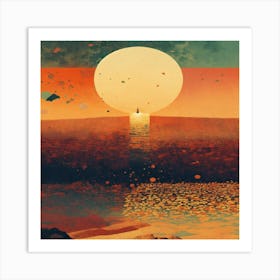 Sunset At The Beach 2 Art Print