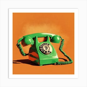 Green Telephone Art Print