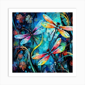 Dragonflies 22 Art Print