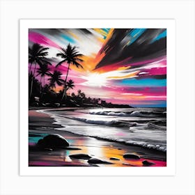 Sunset At The Beach 2 Art Print