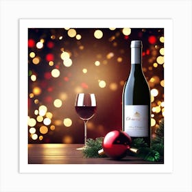 Christmas Wine 4 Art Print