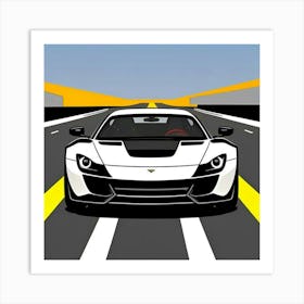 Luxury Sports Car Front Profile in Motion Art Print