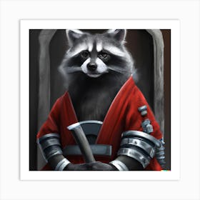 Japanese Raccoon 2 Art Print