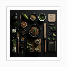 Barbecue Props Knolling Layout (14) Art Print