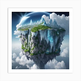Crystal Island hanging in the sky Art Print