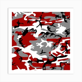 Red Camouflage, Gray Camouflage, Urban Camouflage, Military, Army Art Print