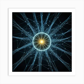 3d Image Of A Pulsating Light In Space Art Print