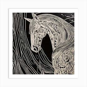 Horse In The Woods Art Print