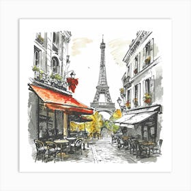 Paris Cafes Art Print