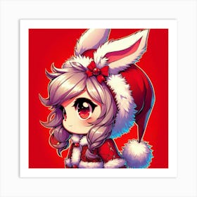 Santa Bunny Art Print