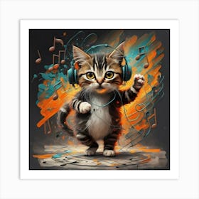 Dj Kitten 1 Art Print