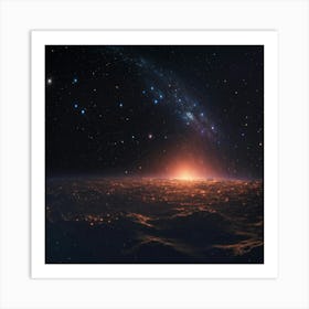 View Of The Earth From Space Art Print