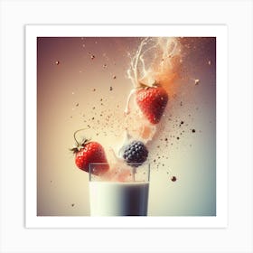 Berries In A Glass Art Print