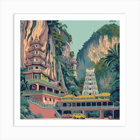 Batu Caves Asian Temple Art Print