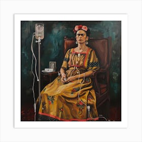 Frida Kahlo and the IV Drip Art Print