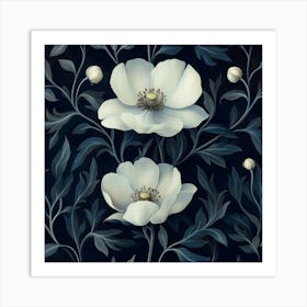 White Anemones Art Art Print