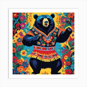 RUSSIAN PARTY BEAR Art Print