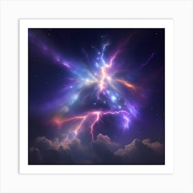 Lightening With A Galaxy Art Print