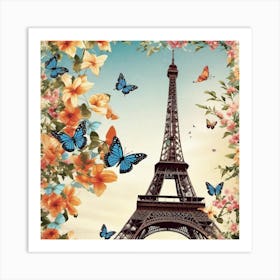 Paris With Butterflies 182 Art Print