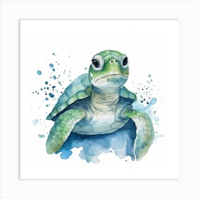 Baby Sea Turtle Watercolour 4 Art Print