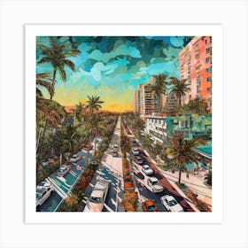 Miami Cityscape 1 Art Print