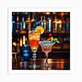 Cocktail At The Bar 1 Art Print