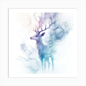 Deer In Smoke Stock Photo Art Print