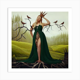 Woman In The Meadow 003 Art Print