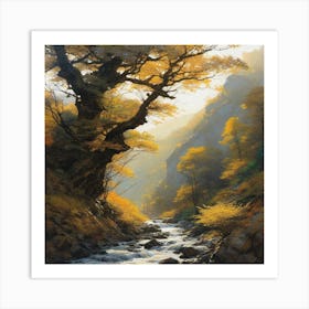 Stream In Autumn 2 Art Print