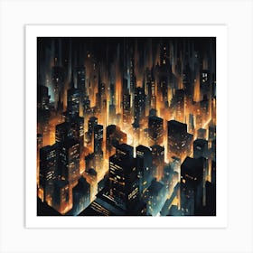 Cityscape At Night 6 Art Print