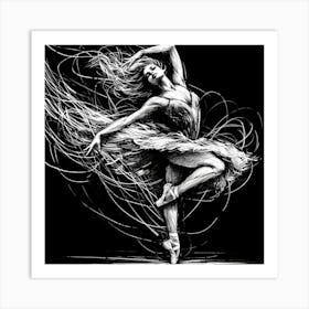 Swan Ballerina Art Print