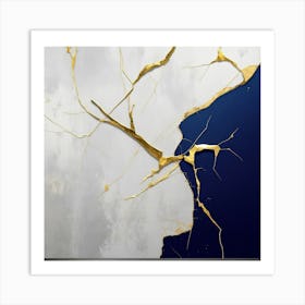 Kintsugi Wall Art - Japanese Wall Art - Kintsugi Painting - Japanese Wall Art Gift - Kintsugi Meaning of Life Art Print