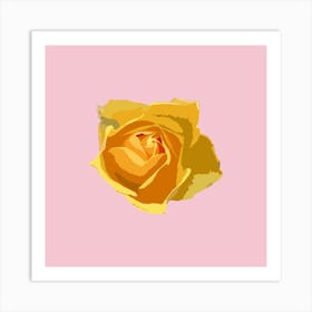Yellow Rose pink and yellow Art Print