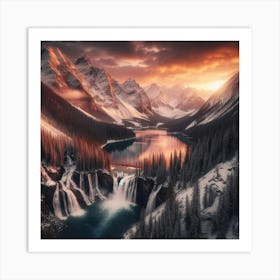 Sunset In The Mountains 13 Art Print