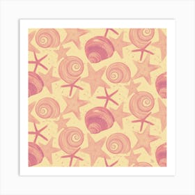 Pattern Sea Shells Art Print