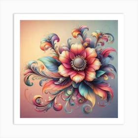 Psychedelic Flower 1 Art Print