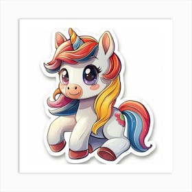 Cute Unicorn Sticker 6 Art Print