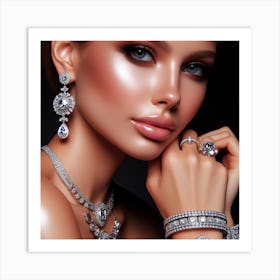 Beautiful Woman With Jewelry 1 Art Print